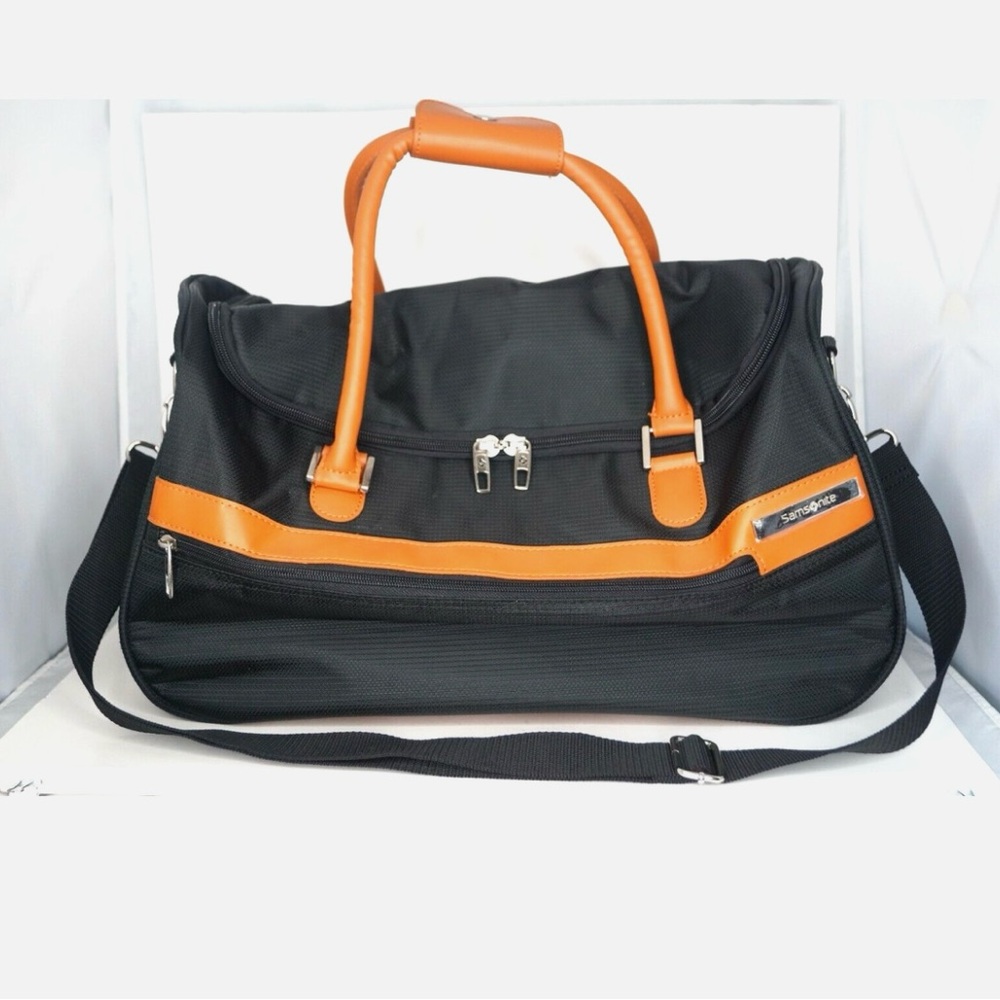 Samsonite Black Duffel with Tan Accents